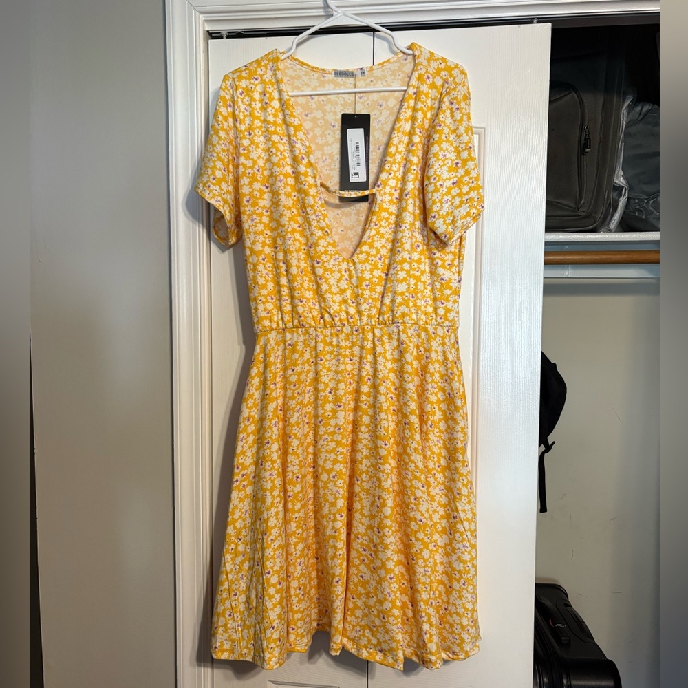 NWT Rebdolls Yellow Floral Dress